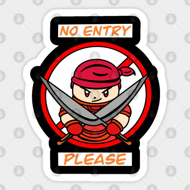 No entry please cute style Sticker by Andrew Hau